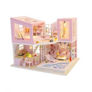 Handmade DIY Doll House kit Wooden House for dolls Toys girls room miniature building kit furniture dollhouse home Birthday Gift