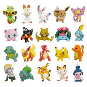 Pokemon Figurine Doll Model 7-8CM Charmander Popplio Litten Pikachu Rowlet Treecko Eevee Fennekin Anime Action Figure Dolls Toy