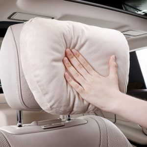 2Pcs Maybach Design S Class Ultra Soft Natrual Car Headrest Neck Seat Cushion Headres Covers Lumbar Support Set Waist Pillow