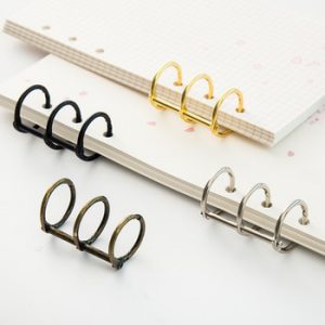 2pcs Creative Metal Loose Leaf Book Binder Hinged Rings Scrapbook Clips Craft Photo Album Metal Ring Binder Desk Calendar Circle