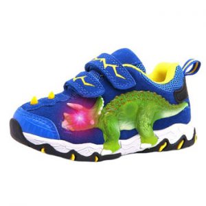 Dinoskulls 3-8 Boys Autumn Winter Shoes Dinosaur LED Glowing Sneakers 2020 Children Sports 3D T-Rex Kids Genuine Leather Shoes