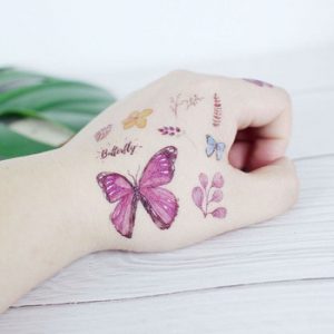 Rocooart Butterfly Tattoo Sticker For Children Birthday Gift Cute Fake Taty Kids Body Art Waterproof Temporary Tattoos Cartoon