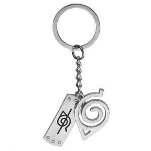 Cartoon Anime Keychain Rebel Forehead Metal Keychain Uzumaki  Konoha Character Accessories