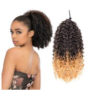 Leeons Curly Ponytail Afro Kinky Curly Drawstring Ponytail Synthetic Hair Extension Clip In Hair Tail Hairpieces Wig Pony Tail