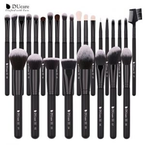 DUcare Makeup brushes set 8-27pcs  Black Professional Make up brush Natural hair Foundation Powder Blushes  Eyeshadow Brushes