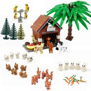 Animals MOC Cute Dogs Cat Wolf Tiger Figures Models Building Blocks Toys for Children Assemble Animals Kids Gifts Classic Bricks