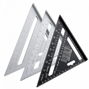 7'' Aluminum Alloy Triangle Ruler Angle Protractor Miter Speed Square Measuring Ruler For Building Framing Woodworking Tools