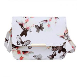 Yogodlns Luxury Women Bags Design Small Satchel Women bag Flower Butterfly Printed PU Leather Shoulder Bag Retro Crossbody Bag