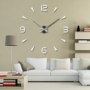 Large Wall Clock Quartz 3D DIY Big Decorative Kitchen Clocks Acrylic Mirror Stickers Oversize Wall Clock Home Letter Home Decor