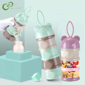 3 / 4 layers Bear Style Portable Baby Food Storage Box Essential Cereal Infant Milk Powder Box Toddle Snacks Container ZXH