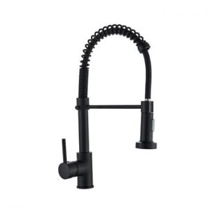 Rozin Matte Black Kitchen Faucet Deck Mounted Mixer Tap 360 Degree Rotation Stream Sprayer Nozzle Kitchen Sink Hot Cold Taps