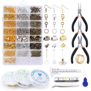 Alloy Accessories Jewelry Findings Set Jewelry Making Tools Copper Wire OpenJump Rings Earring Hook Jewelry Making Supplies Kit