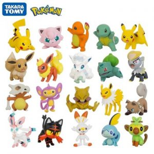 Tomy Pokemon 3-9cm Pet Collection Pikachu Squirtle Bulbasaur Charmander Vulpix Eevee Abra Litten Anime Figures Dolls Model Toys