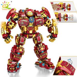 HUIQIBAO 1450PCS City War Super Armor Robot Building Blocks Military Warrior Mecha Figures Weapon Bricks Toys Man For Children