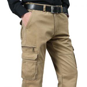 Men's Loose Multi-pocket Casual Overalls Plus Size Four Seasons Cotton Trousers Outdoor Long