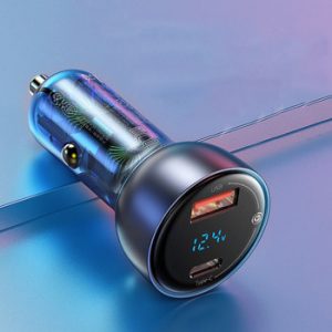 Baseus 65W  PPS Car Charger USB Type C Dual Port PD QC Fast Charging For Laptop Translucent Car Phone Charger For iPhone Samsung