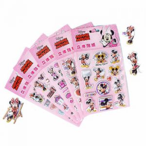 Mickey 3D Puffy Bubble Stickers Disney Anime Minnie Waterproof Cartoon Scrapbooking Cup Sticker Boy Girl Kid Teacher Reward Gift