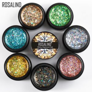 ROSALIND 5ml Shiny Diamond Glitter Gel Nail Polish Hybrid Varnishes For Manicure Nail Art Design Gel Polish Top and Base Set