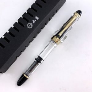 Wing Sung 699 Fountain Pen Translucent Black Piston vacuum inking Fountain-Pen Fine Nib School Office Supplies Stationery Gift