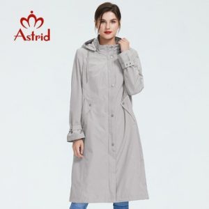 Astrid 2019 women trench coat big size spring  fashion long windbreaker solid color Windproof temperament  women coat   AS-6325