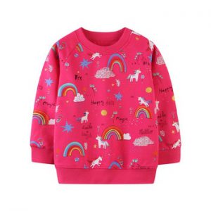 Jumping Meters Fashion Girls Sweatshirts for Autumn Winter Unicorn Baby Sweaters Cotton Rainbow Children's Hoodies Top Clothes