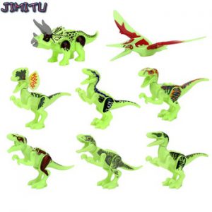 Luminous Dinosaur Toys for Children Jurassic Tyrannosaurus Glow in the Dark Building Blocks Educational Toy Gift Home Decoration