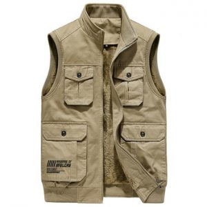 Winter Men's Sleeveless Jacket Fleece Men's Vest Warm Unloading Military Many Pocket Tactical Coat Male Autumn Fur Waistcoat Men