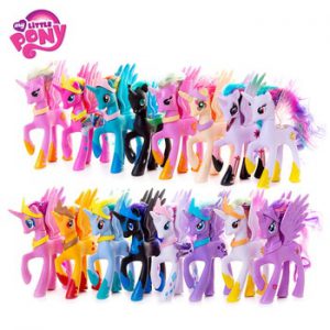 Original My Little Pony 14cm Cartoon Rainbow Unicorn Pony Fluttershy Sparkle Rarit Anime Action Figure Model Children Xmas Gift