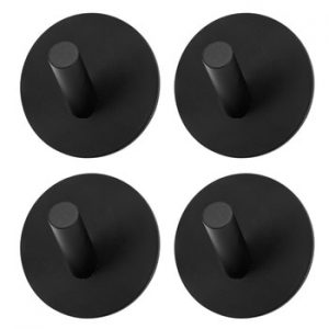 Frap 4Pcs Robe Hooks Black Stainless Steel Towel Hook Robe Hook Wall Hanger Bathroom Accessory Organizer Clothes Rack Y19005-1