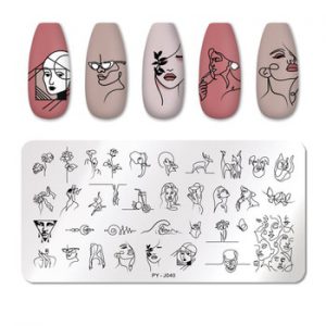 PICT YOU Nail Stamping Plates Line Pictures Stencil Stainless Steel Nail Design for Printing Nail Art Image Plate PY-J040