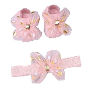 2 Pcs/Set Cute Baby Girl Headband Socks Set Lace Bows Newborn Turban Elastic Headbands Hairband For Girls Baby Hair Accessories