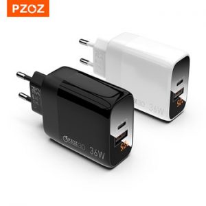 PZOZ USB Charger 30W Fast Charging PD 18W Quick Charge LED Display For iphone 12 pro max 11 8 Samsung xiaomi redmi usb c charger