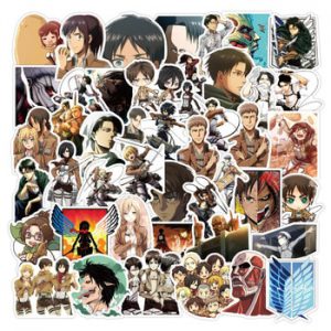 50Pcs Anime Attack on Titan Stickers Cool Levi Sticker Decals For Laptop Skateboard Motorcycle Luggage Waterproof Graffiti Stick