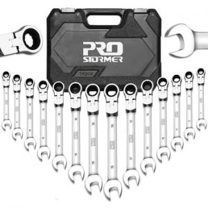 PROSTORMER 14pcs Keys Set Multitool Wrench Ratchet Spanners Set Hand Tool Wrench Set Universal Wrench Tool Car Repair Tools