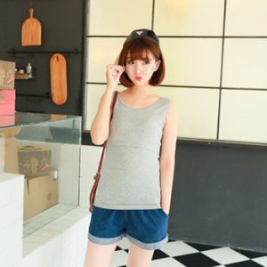 Summer Thin Cotton Maternity Nursing Vest Tank Tops Clothes for Pregnant Women Sleeveless Pregnancy Feeding Camisole T Shirt Tee