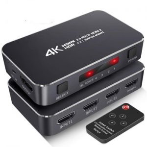 2020 Best 4K HDMI Switch 2.0 Support RGB 4:4:4 HDR HDMI Switch 4K 60Hz HDMI 2.0 Switch Remote IR UHD 4 Port HDMI Switch Switcher