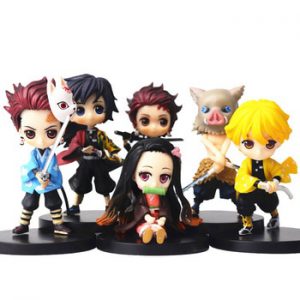 Devil's Blade Figure Demon Slayer Nezuko Tanjirou Zenitsu Giyuu Inosuke Q Ver. Action Figure Anime Kimetsu no Yaiba Figurine toy