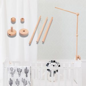 7Pcs  Assembly Rattles Bracket SetInfant Crib Mobile Bed Bell Bracket Protection Newborn Baby Toys Wooden Bed Bell Accessories