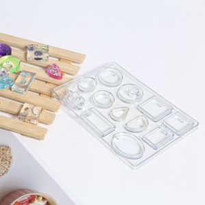 Silicone Casting Mold For DIY Resin Jewelry Pendants 12 Shapes Silicone Casting Mold Tools For Clay Epoxy Resin