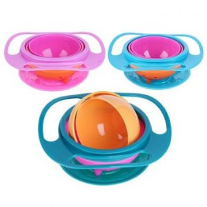 Newborn Baby Bowl Universal Gyro Bowl Practical Design Children 360 Degrees Rotate Balance Gyro Umbrella Bowl Spill-Proof Bowl