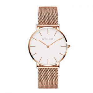 Japan Quartz Movement High Quality 36mm hannah Martin Women Stainless Steel Mesh Rose Gold Waterproof Ladies Watch Dropshipping