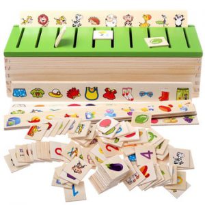 Montessori Early Educational Puzzles Toys Children Intelligence Learning Puzzle Wooden Creature 3D Kids Sorting Math Puzzle