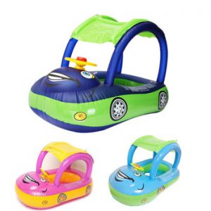 Baby Swim Ring Sunshade Steering wheel Safe Holiday Floating Summer Kids Seat Inflatable Swimming boat toys Water pool tube PVC