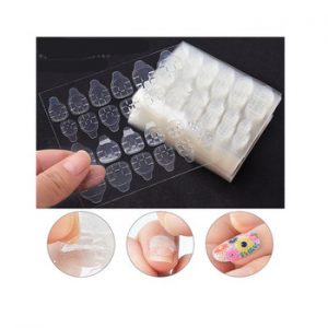 10Sheet DIY Nail Tip Transparent Double Sided Self Adhesive Sticker Jelly Waterproof False Art Extension Glue Tool Drop Ship