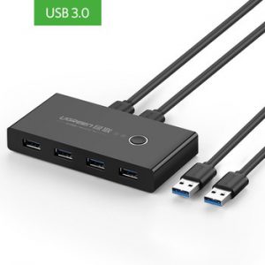 Ugreen USB KVM Switch USB 3.0 2.0 Switcher for Keyboard Mouse Printer Xiaomi Mi Box 2 Port Sharing 4 Device USB Power Switch Hub