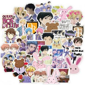 50pcs Anime Ouran High School Host Club Sticker Japan Classic Anime Waterproof Decals Skateboard Sticker For Laptop Suitcase DIY