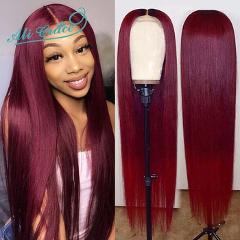 99J Closure Wig 10A Straight Lace Front Wigs For Women Ginger Orange Brazilian Straight Human Hair Wig Ali Grace Bug Red Wigs