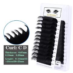 Russian 25mm Mixed Individual Eyelash For Extension Natural Soft Faux Cils Handmade Korea Silk Mink Lash Supplies False Lashes