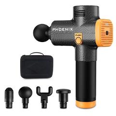 Phoenix a2 Massage Gun Percussion Black Body Massager Electric therapy massage gun  4 Heads Massager Phoenix MG55008