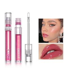 QIBEST Moisturizing Lip Gloss Base Lipstick Makeup Water Lip Tint Glitter Lip Plumper Shimmer Mint Flavor Transparent Lip Gloss